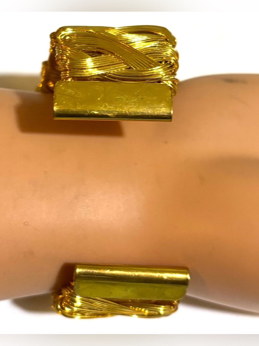 Gold Woven Statement Cuff Bracelet - Women Jewelry - Picture 2 of 2